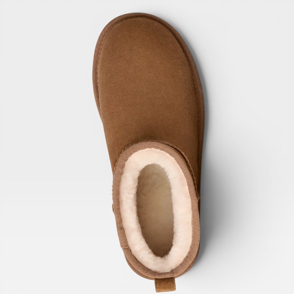 Cowhide Suede Mini Boots, Lifted Sheepskin Platform
