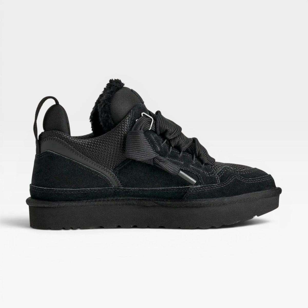 Shearling Lined Suede Sneakers, Chunky Cushion Sole