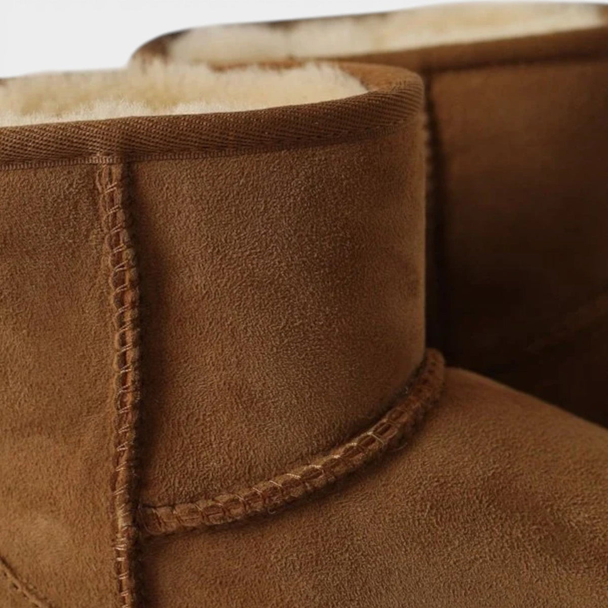 Cowhide Suede Mini Boots, Sheepskin Lined Ankle Fit