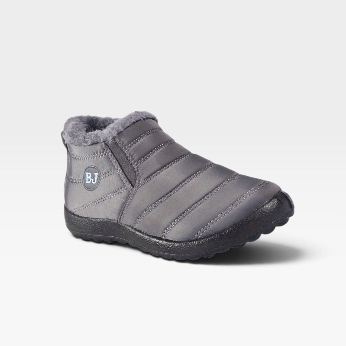 Quilted Fur Lined Snow Boots, Water Resistant Sole