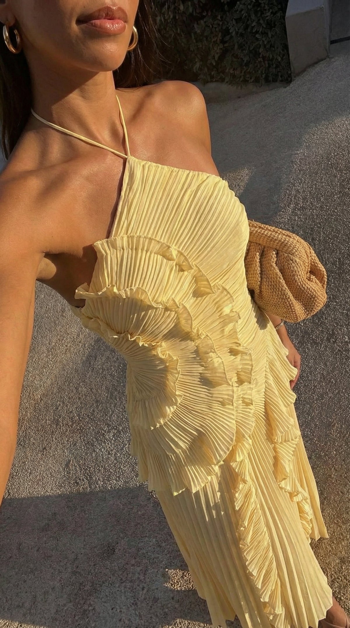 Ivy Halter Ruffled Maxi Dress