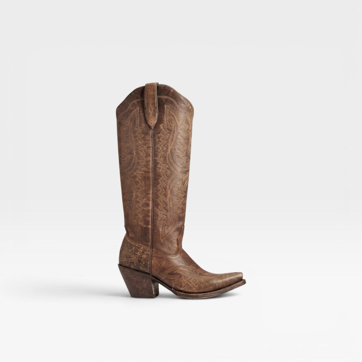 Tall Cowboy Boots, Embroidered Knee High Western Heel