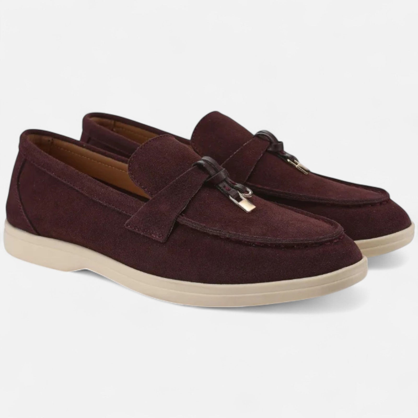Suede Loafers with Cushioned Insole, Slip-On Shoes
