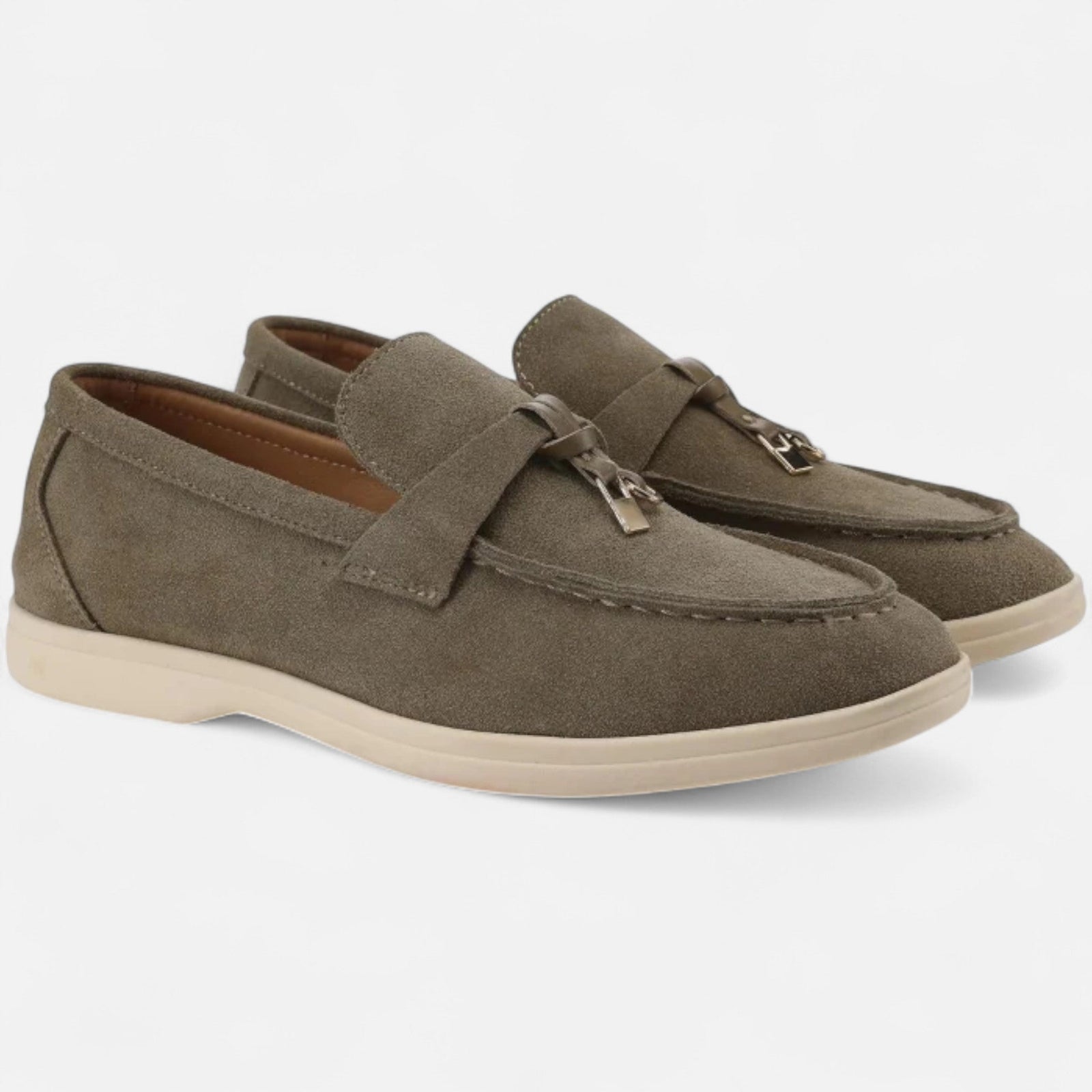 Suede Loafers with Cushioned Insole, Slip-On Shoes
