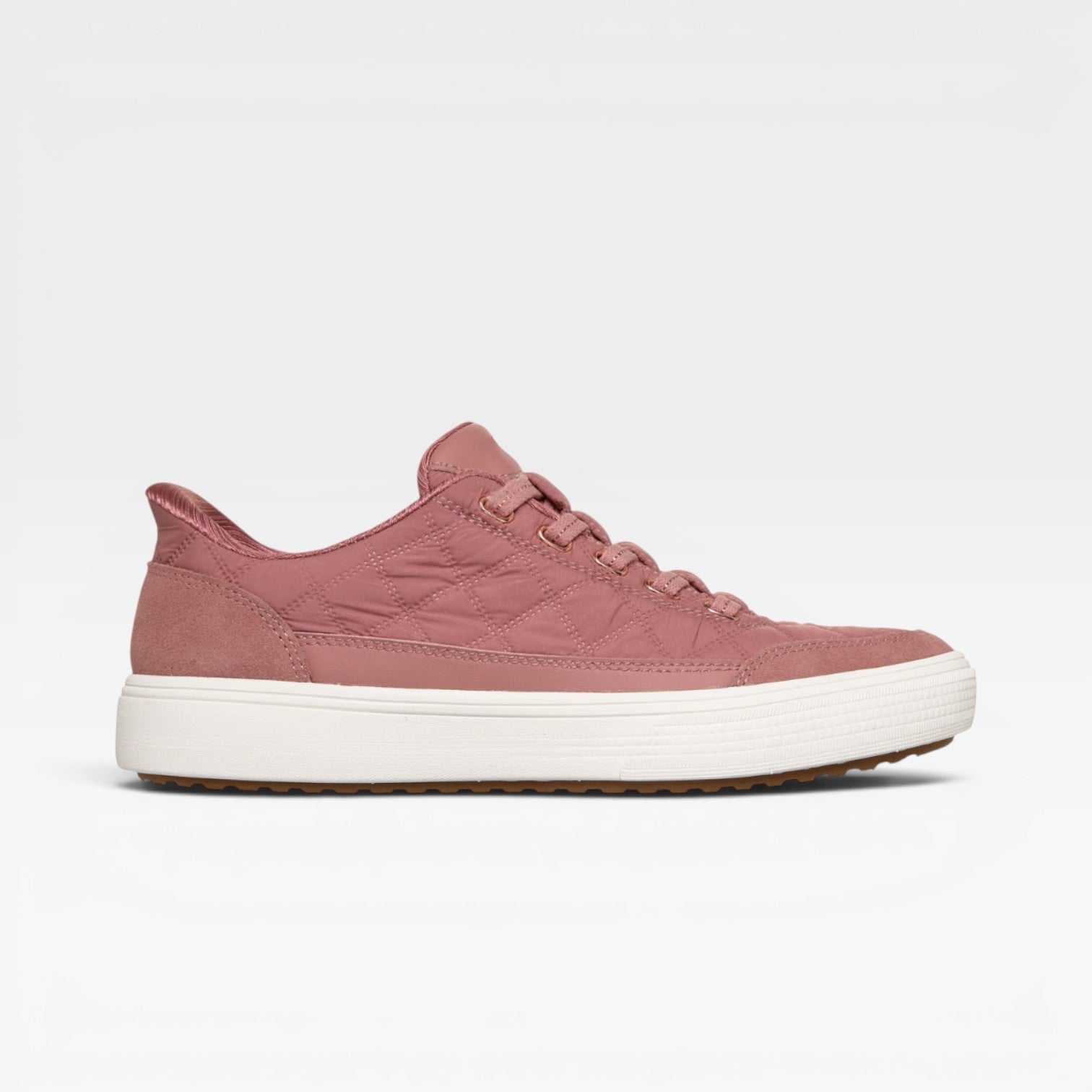 Quilted Puffer Sneakers, Cushioned Suede Trim Trainers