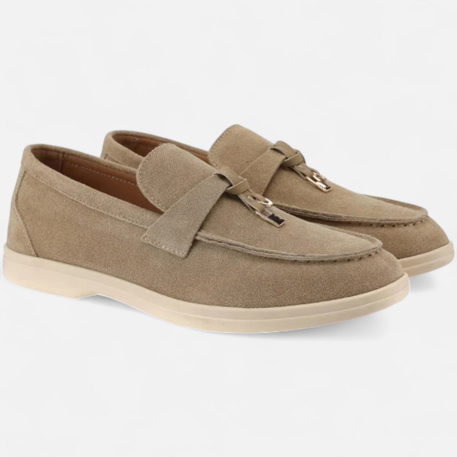 Suede Loafers with Cushioned Insole, Slip-On Shoes