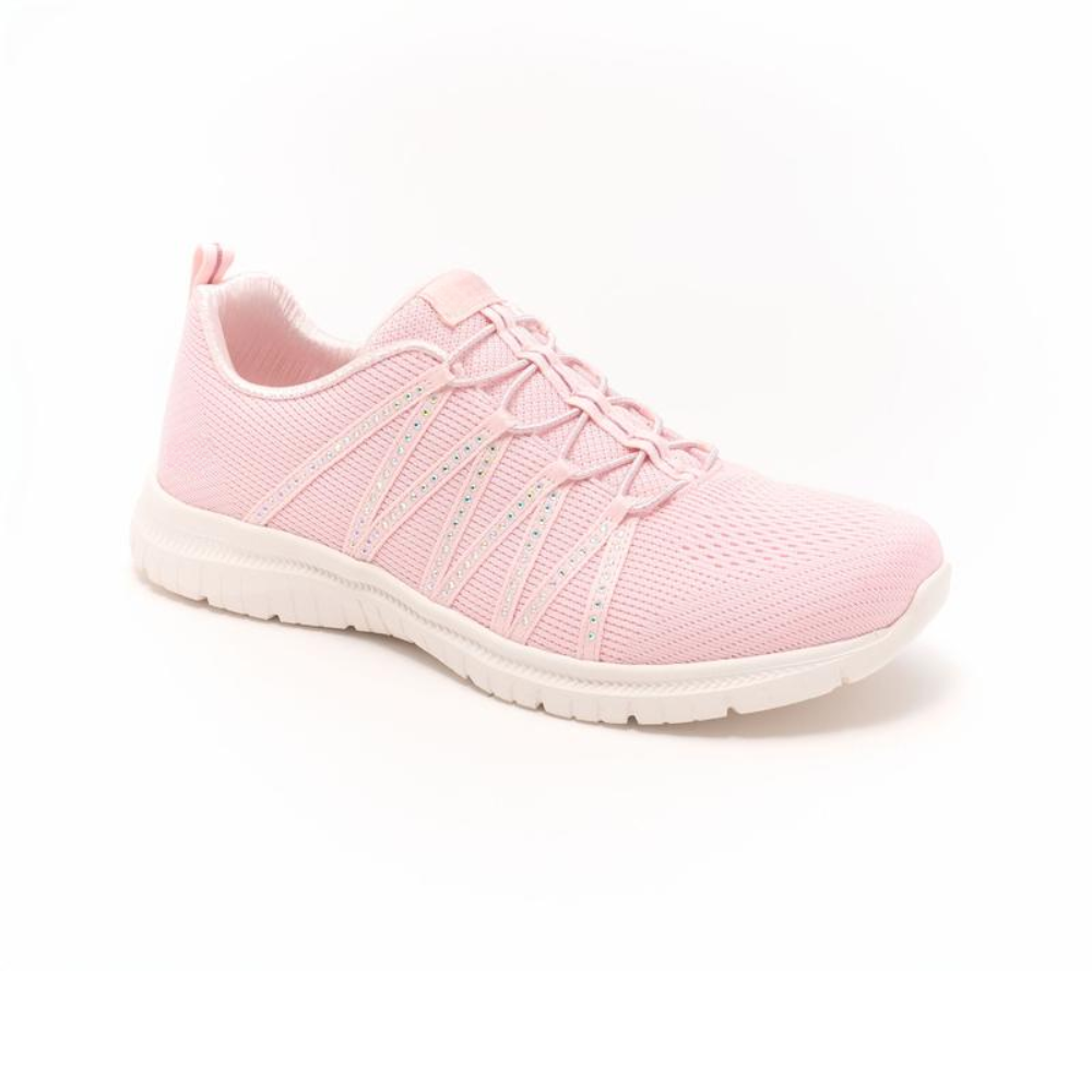 Sparkle Knit Sneakers, Slip On Bungee Lace Trainers