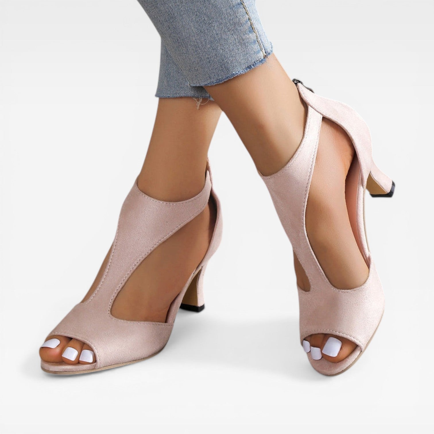 Open Toe Kitten Heels, Animal Print Summer Sandals