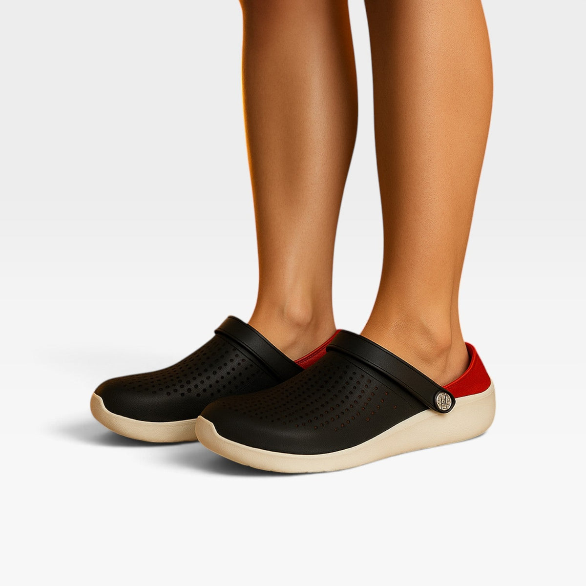 Ventilated Clog Sandals, Cushioned Adjustable Ankle Strap