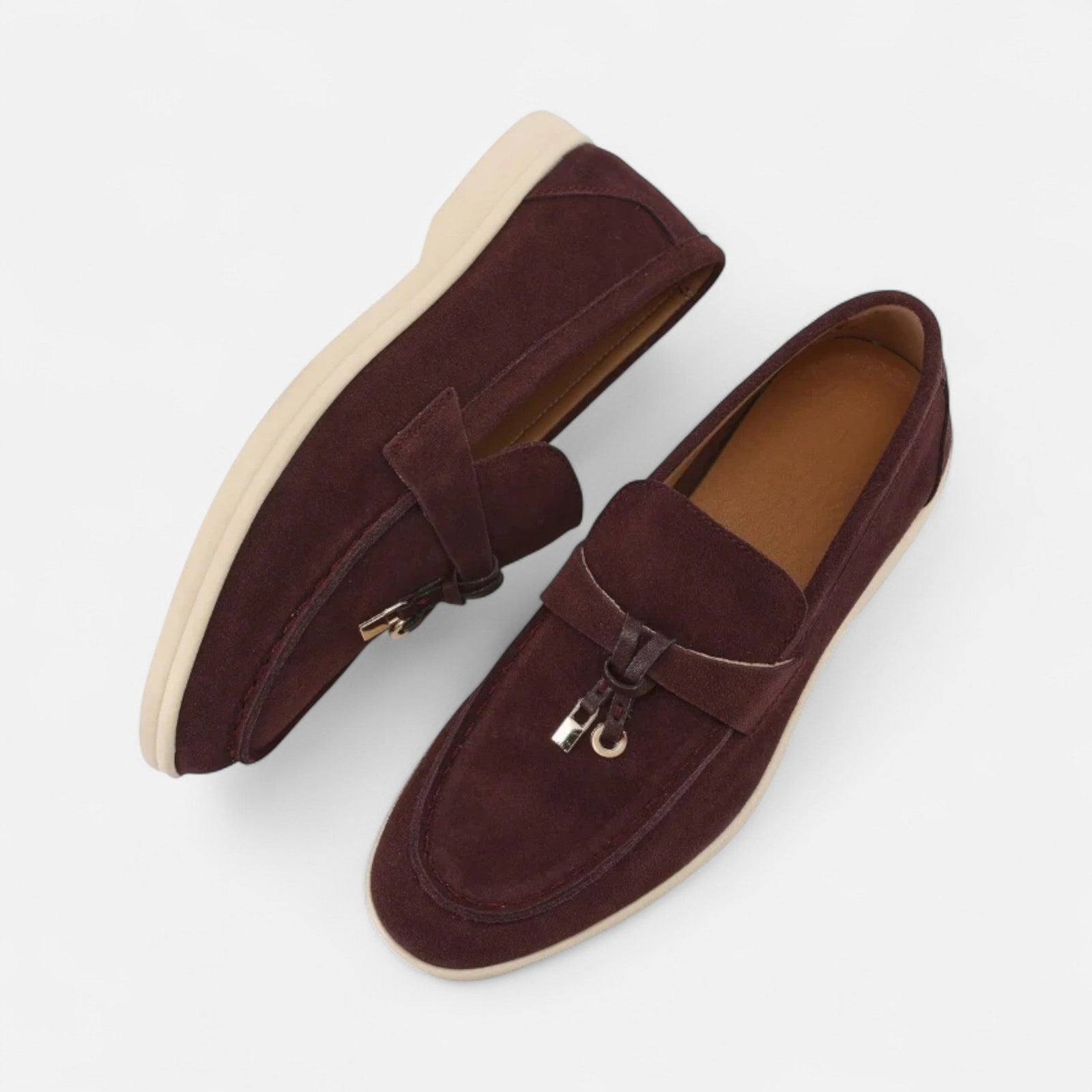 Suede Loafers with Cushioned Insole, Slip-On Shoes