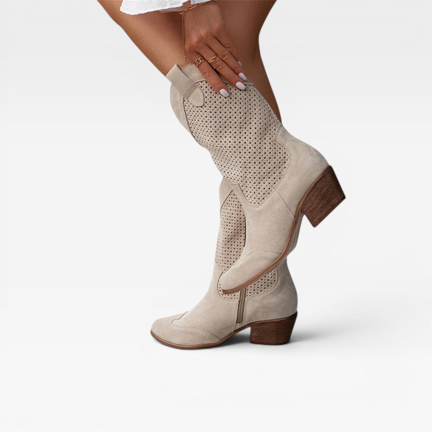 Perforated Western Boots, Breathable Summer Cowboy