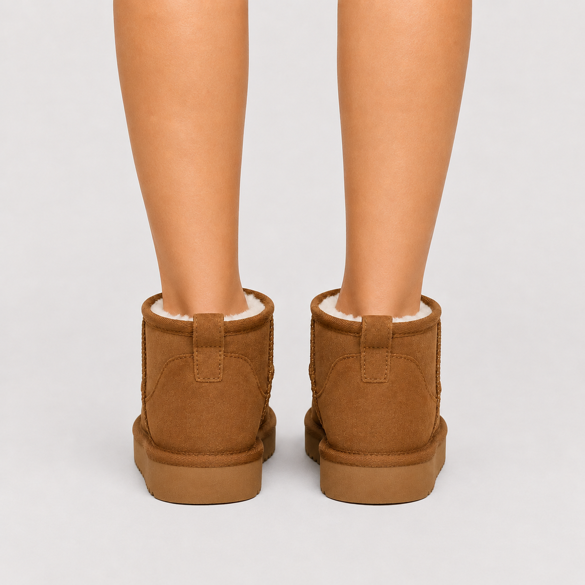 Shearling Lined Mini Ankle Boots, Warm Winter Style