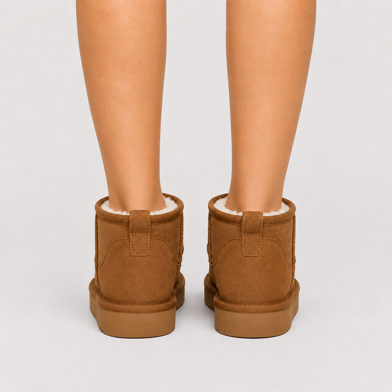 Shearling Lined Mini Ankle Boots, Warm Winter Style