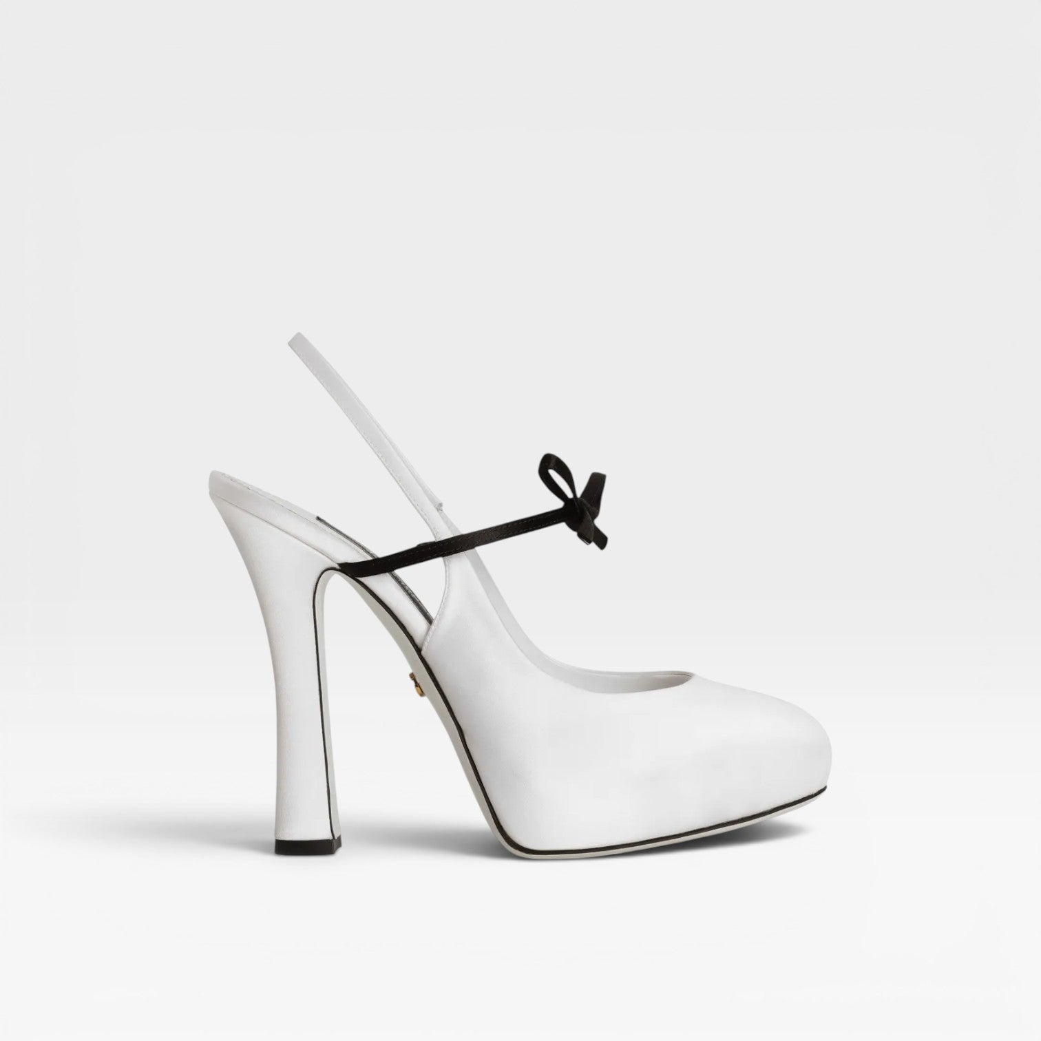 Ballet Slingback Pumps, Bow Detail Stiletto Round Toe