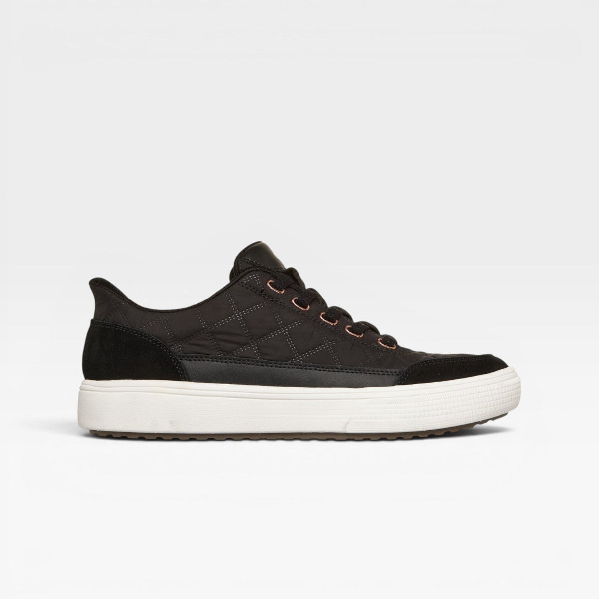 Quilted Puffer Sneakers, Cushioned Suede Trim Trainers