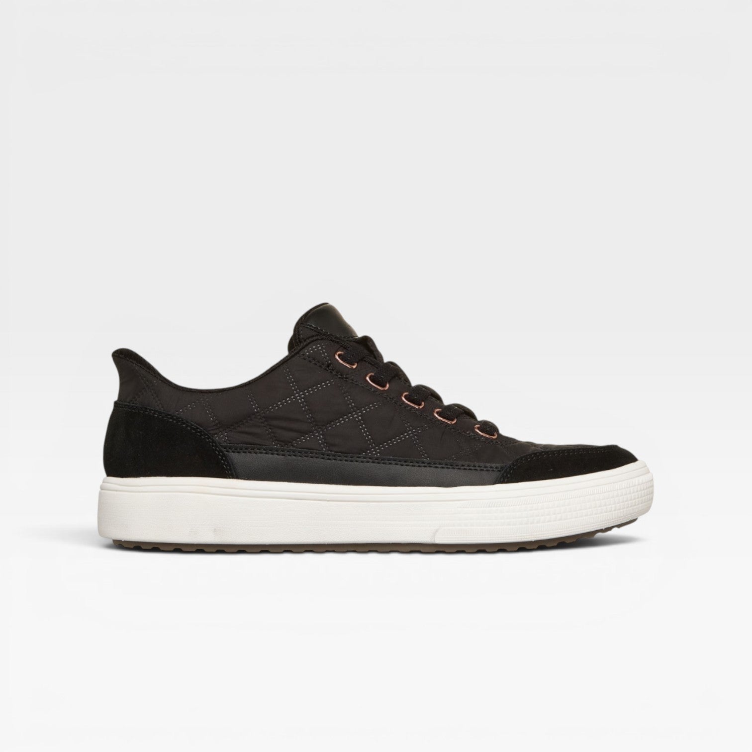Quilted Puffer Sneakers, Cushioned Suede Trim Trainers