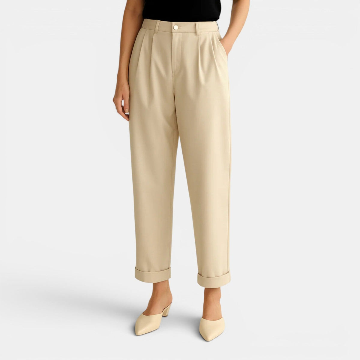 High Waist Linen Pants, Breathable Straight Leg Fit