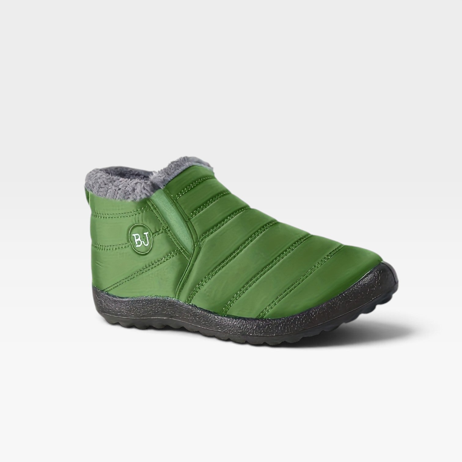 Quilted Fur Lined Snow Boots, Water Resistant Sole