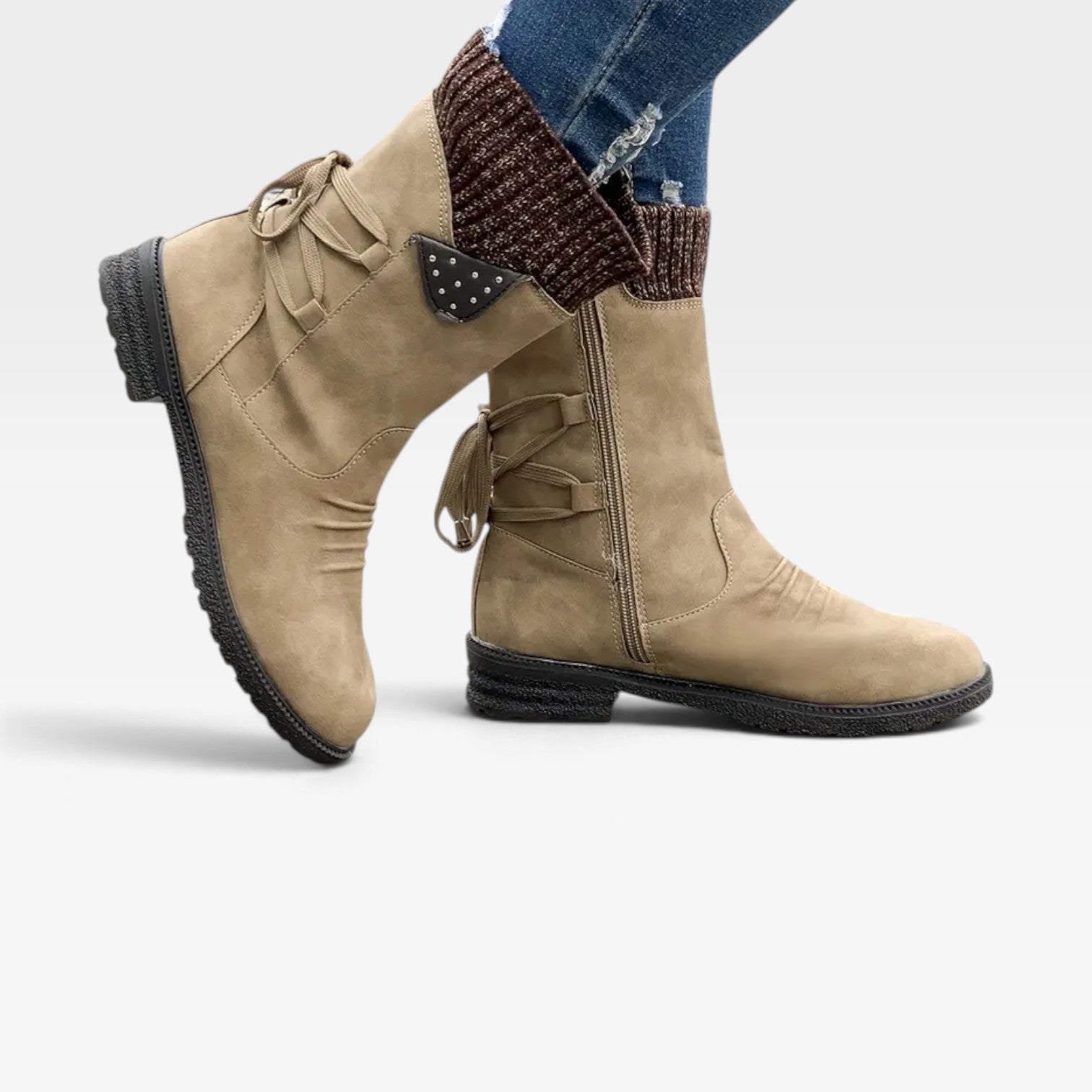 Fleece Lined Winter Boots, Weatherproof Grippy Sole
