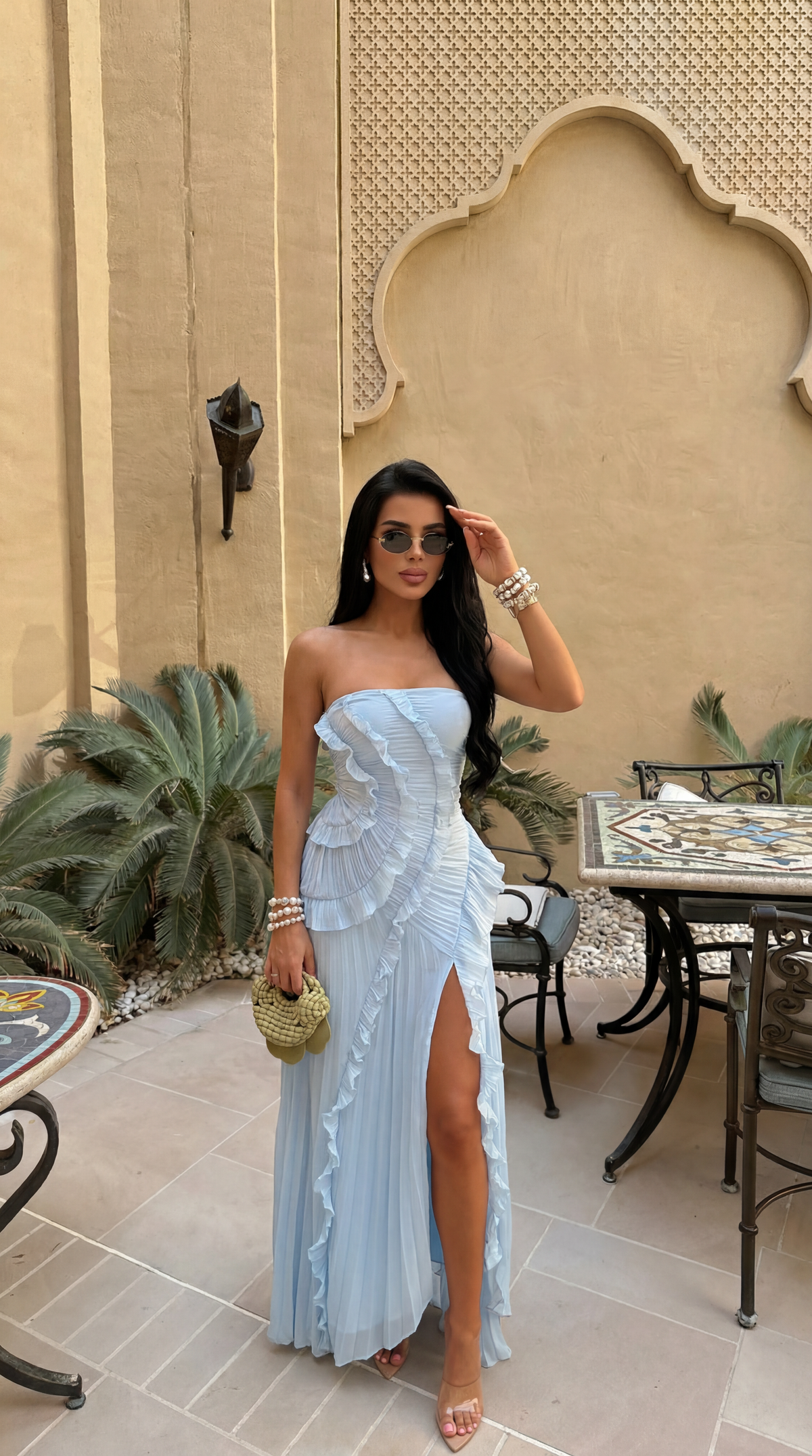 Scarlett Ruffled Bustier Maxi Dress