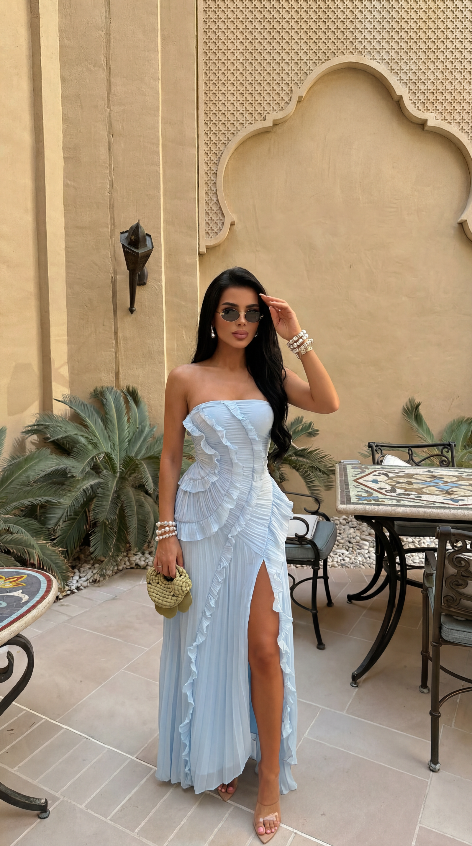 Scarlett Ruffled Bustier Maxi Dress