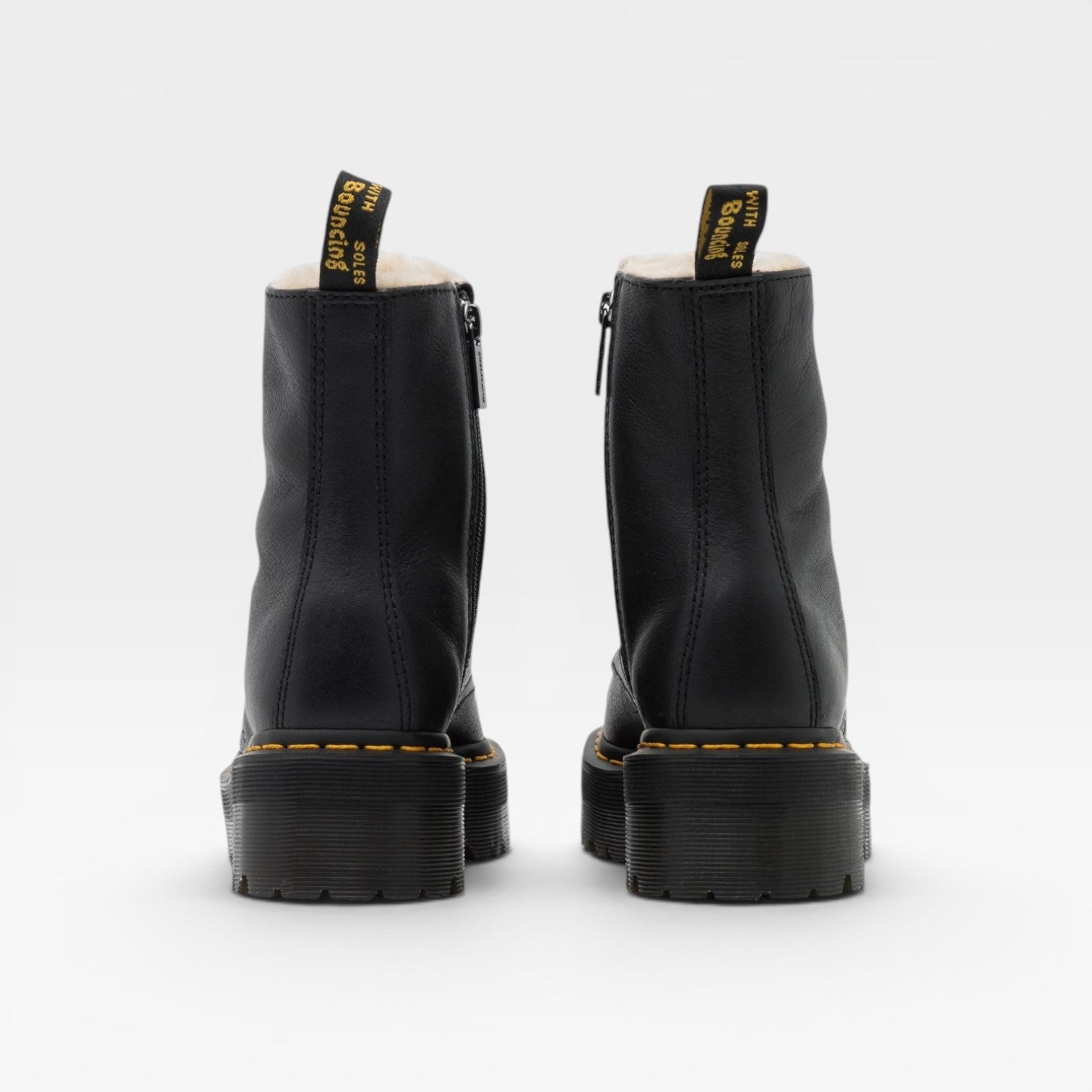 Platform Combat Boots, Chunky Sole Leather Lace Ups