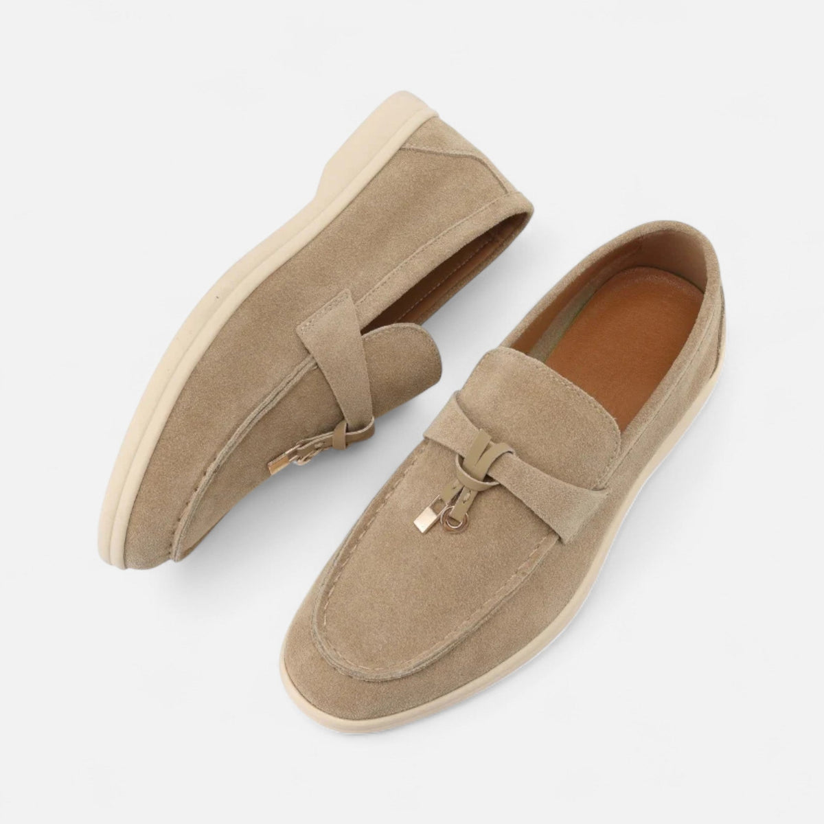 Suede Loafers with Cushioned Insole, Slip-On Shoes