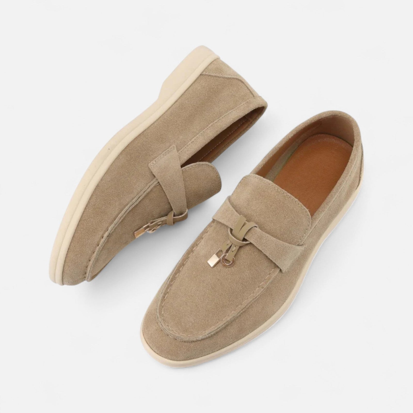 Suede Loafers with Cushioned Insole, Slip-On Shoes