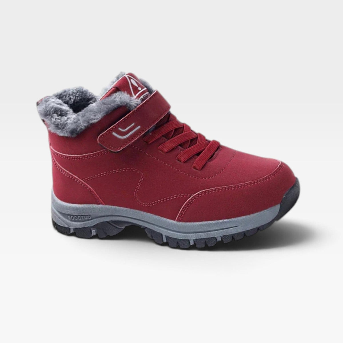 Fur Lined Winter Boots, Water Resistant Velcro Strap