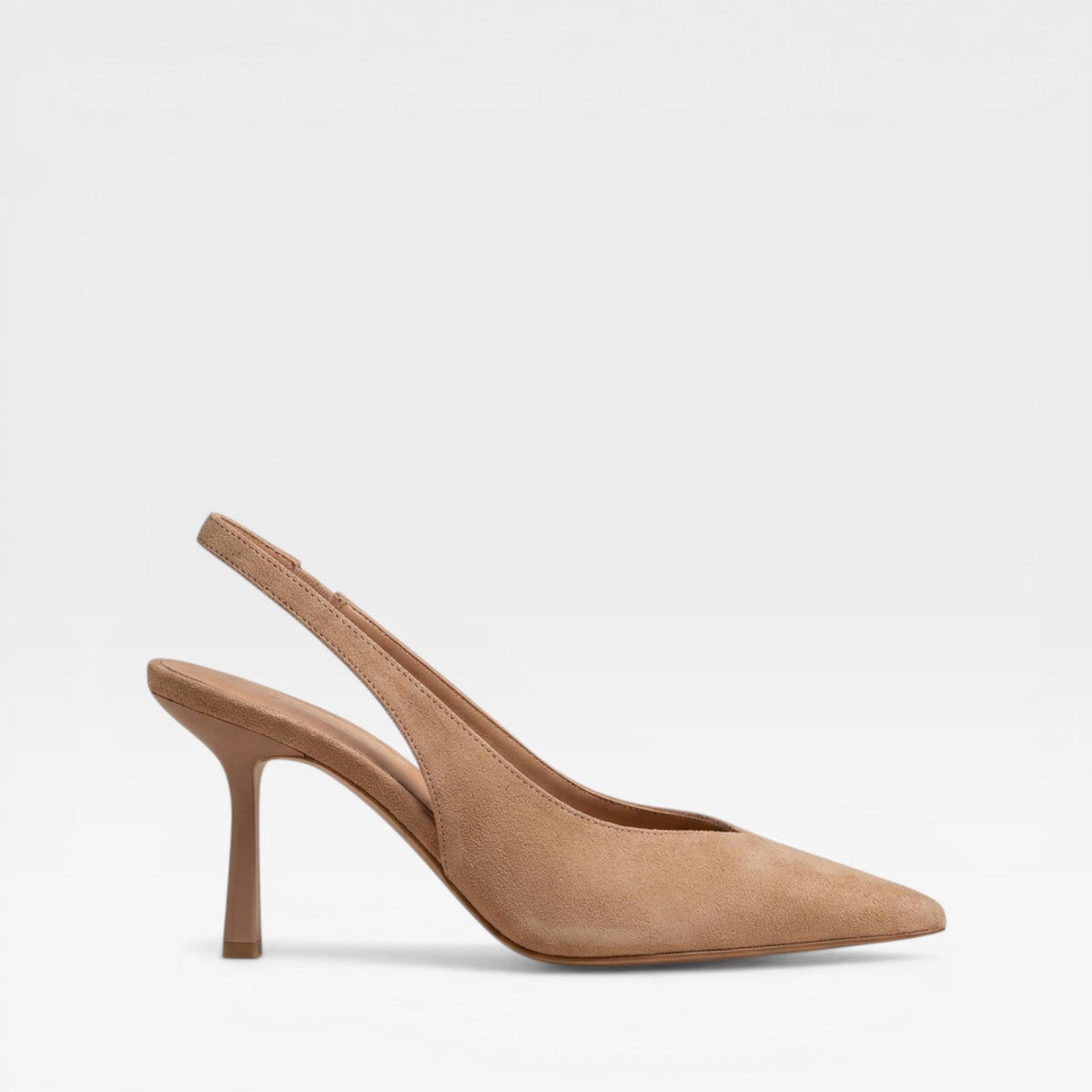 Slingback Kitten Heels in Nude, Low Heel Court Pumps