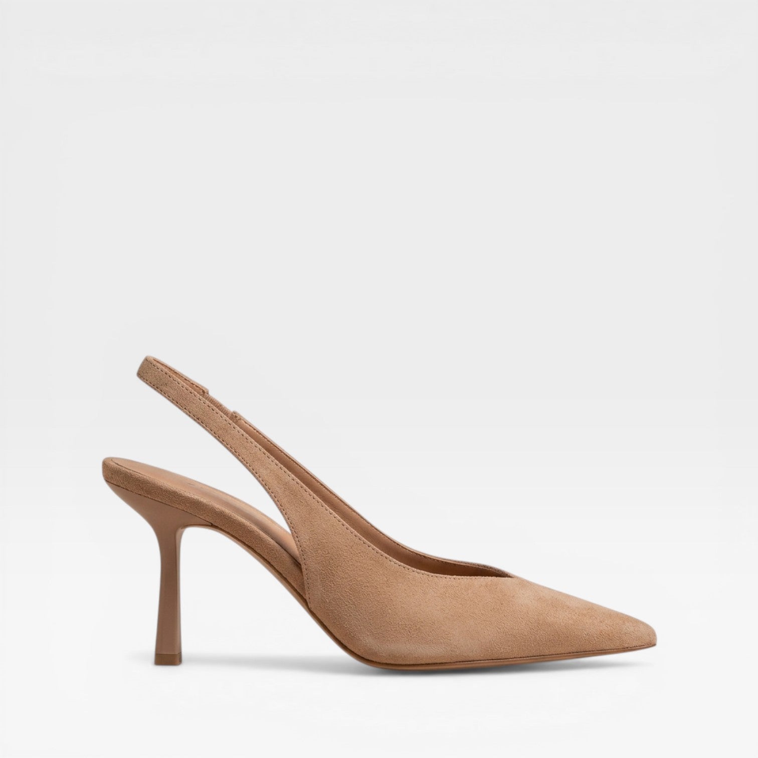 Slingback Kitten Heels in Nude, Low Heel Court Pumps