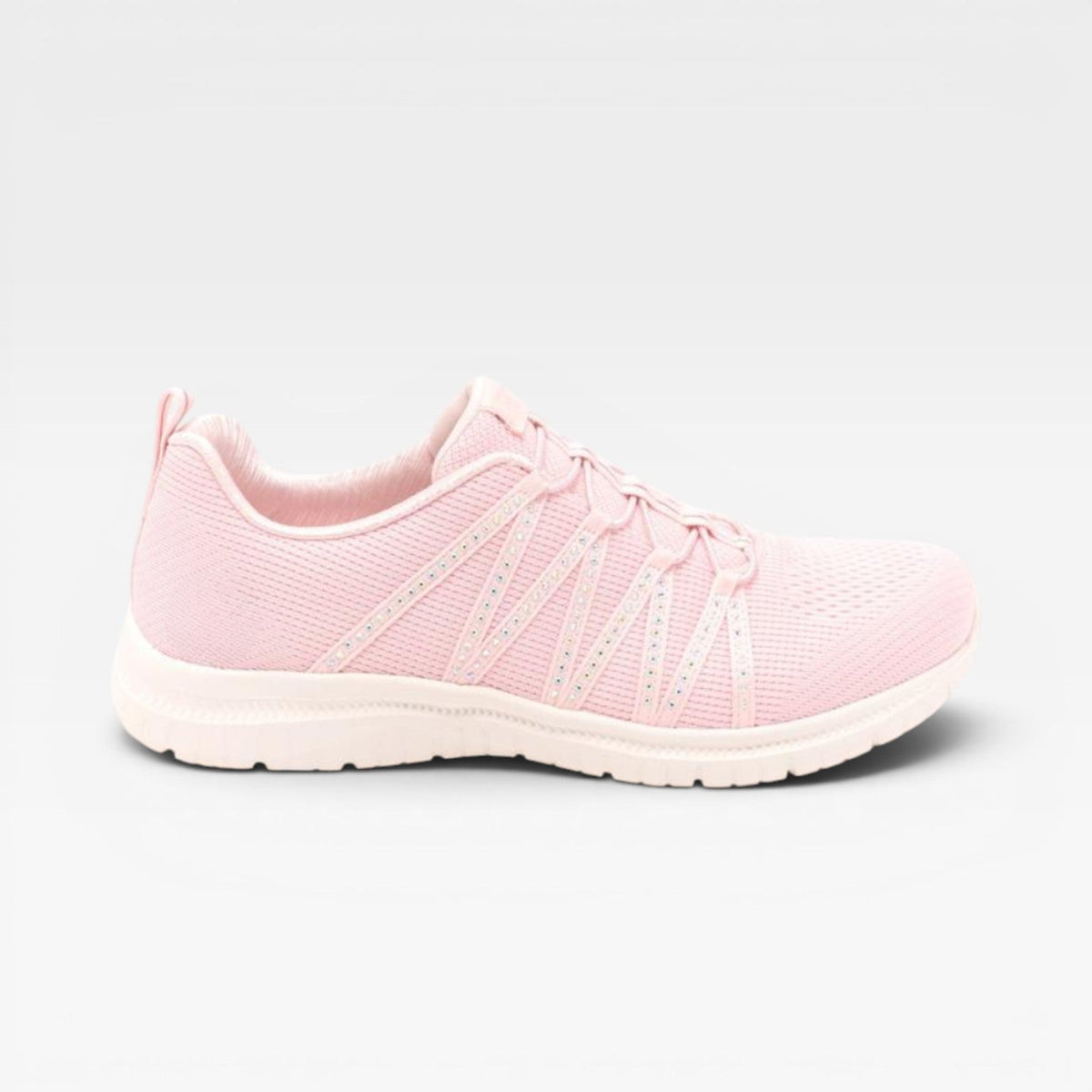 Sparkle Knit Sneakers, Slip On Bungee Lace Trainers