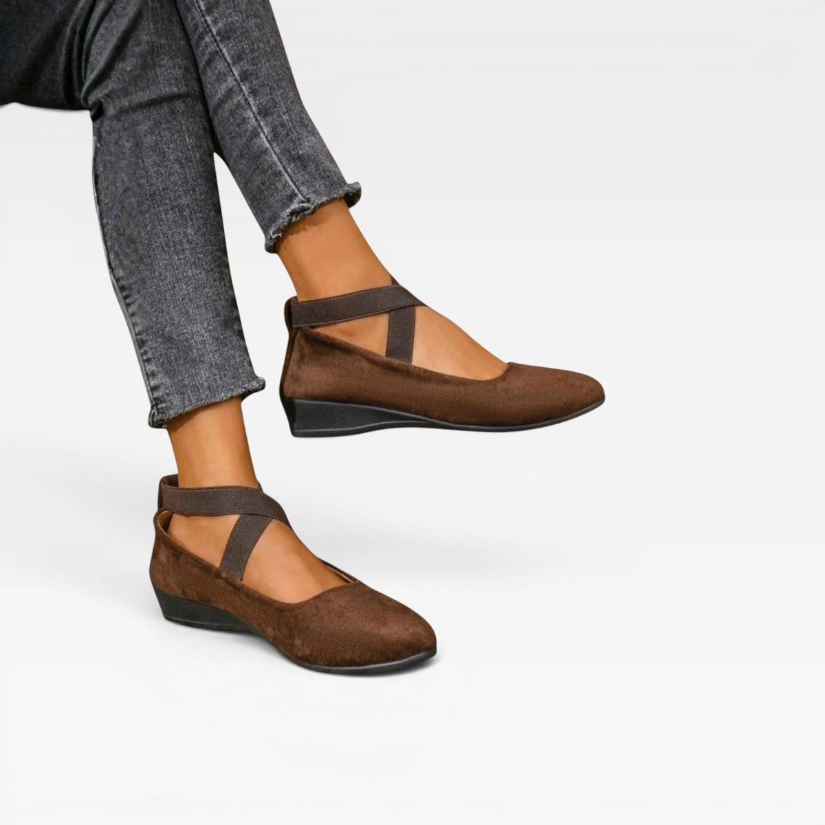 Cross Strap Ballet Flats, Soft Minimalist Slip-Ons