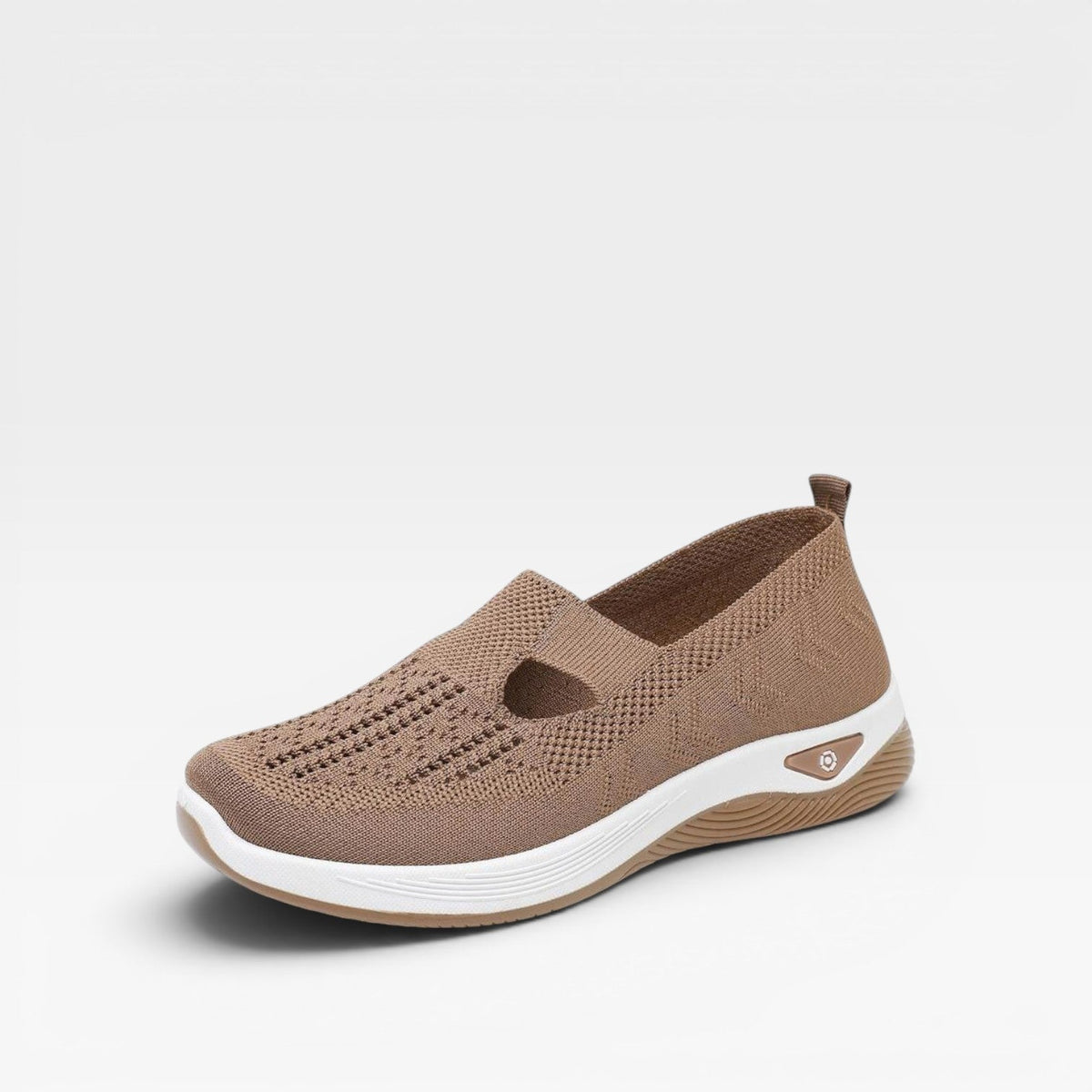 Arch Support Slip On Trainers, Cushioned Knit Shoes