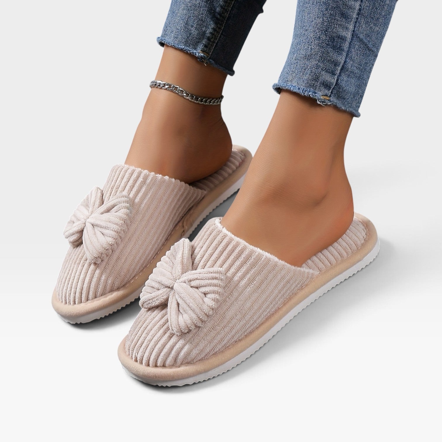 Fleece Lined House Slippers, Cushioned Slip On Shoe