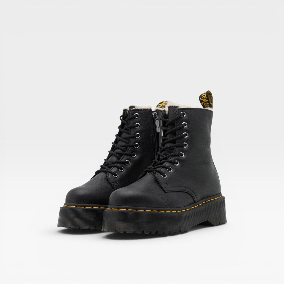 Platform Combat Boots, Chunky Sole Leather Lace Ups