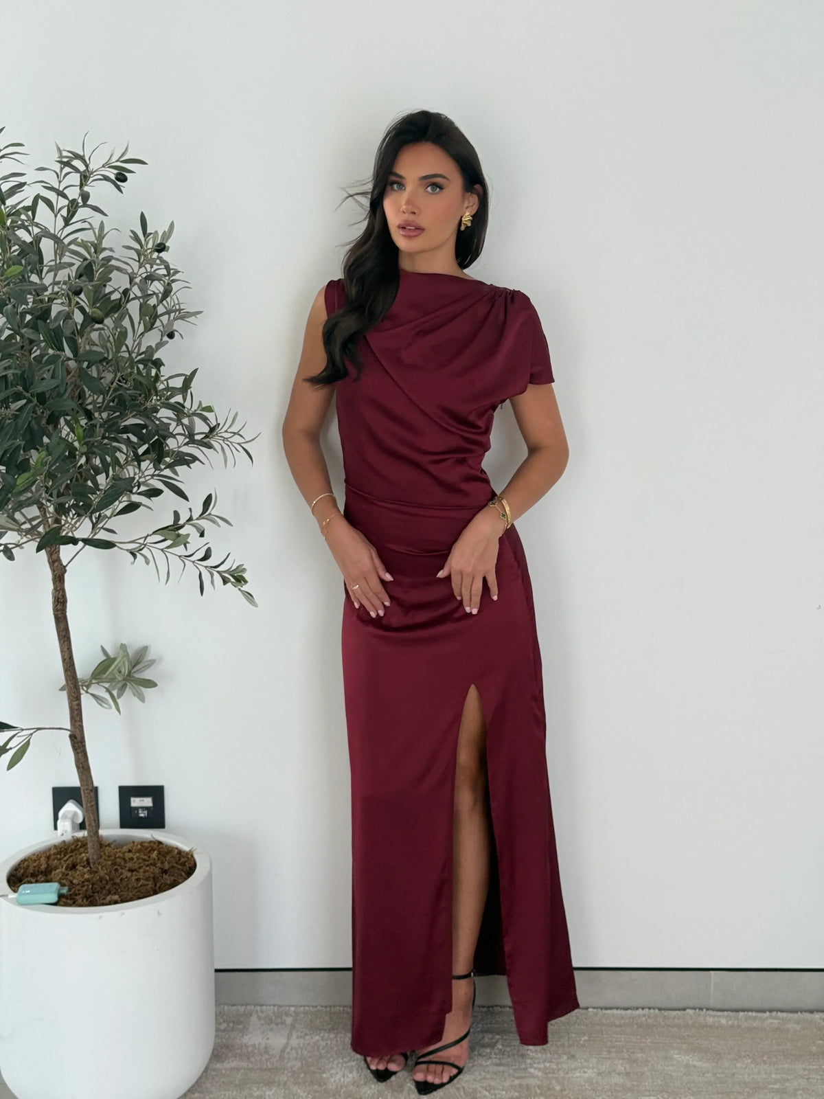 Athena Satin Maxi Dress