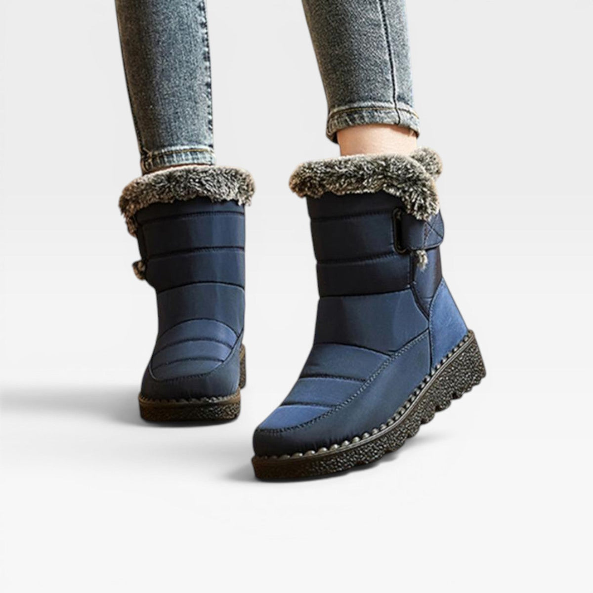 Quilted Snow Boots, Faux Fur Lined Lug Sole Winter Boot