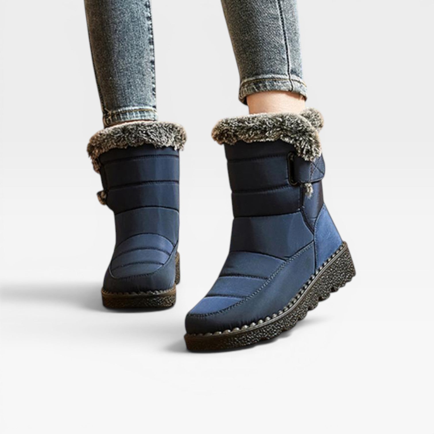 Quilted Snow Boots, Faux Fur Lined Lug Sole Winter Boot