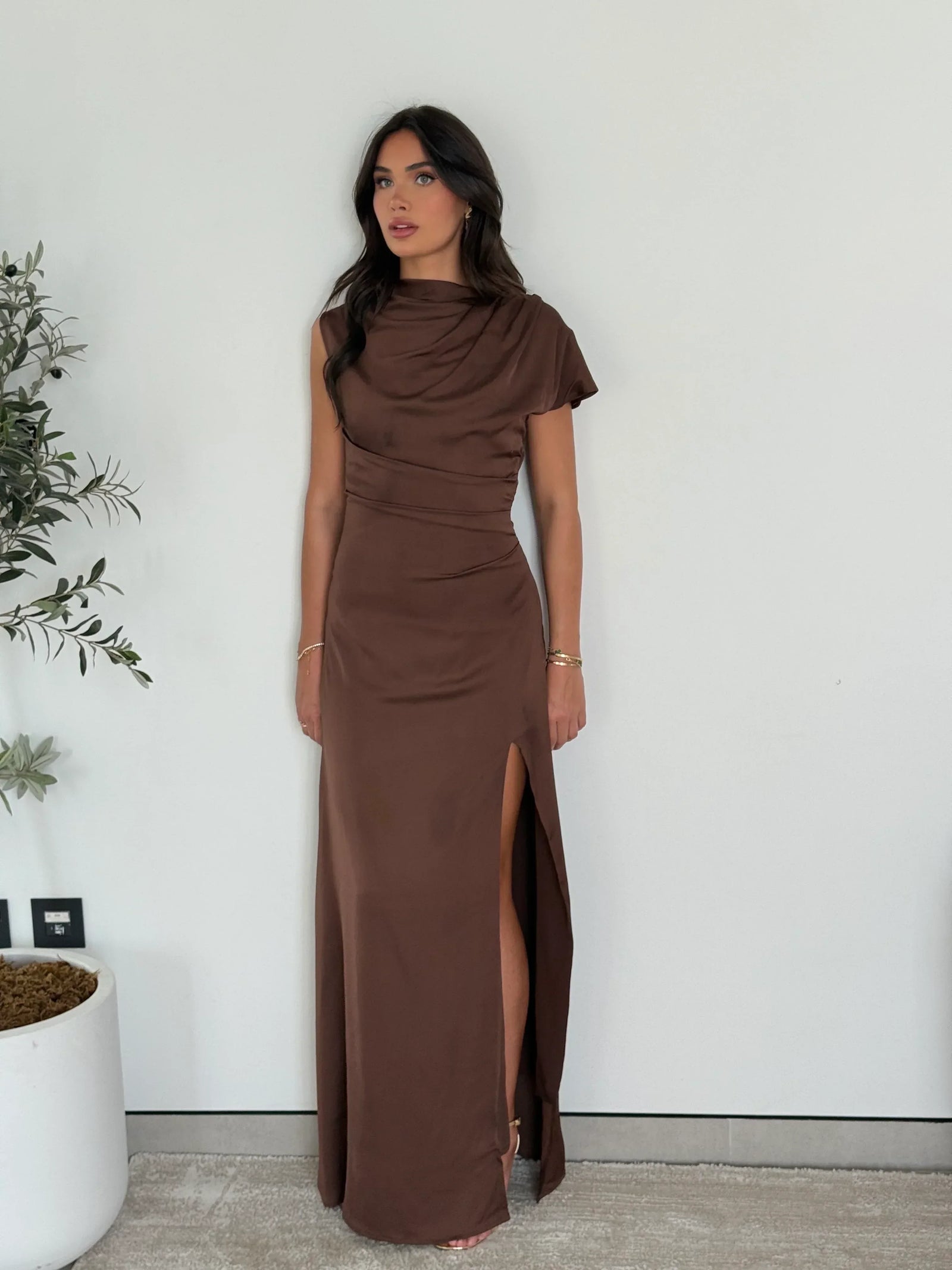 Athena Satin Maxi Dress