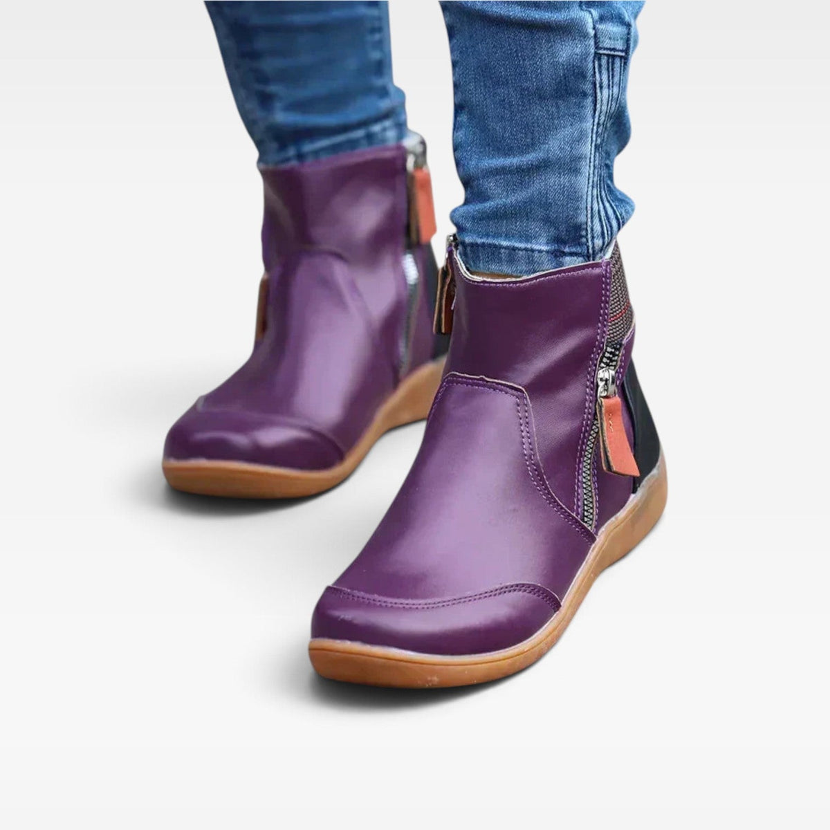 Waterproof Ankle Boots, Cushioned Insole Side Zip Comfort
