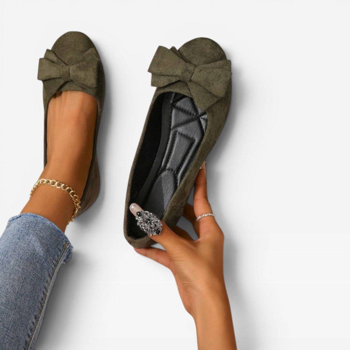 Bow Ballet Flats, Soft Slip On Shoes for Everyday Wear