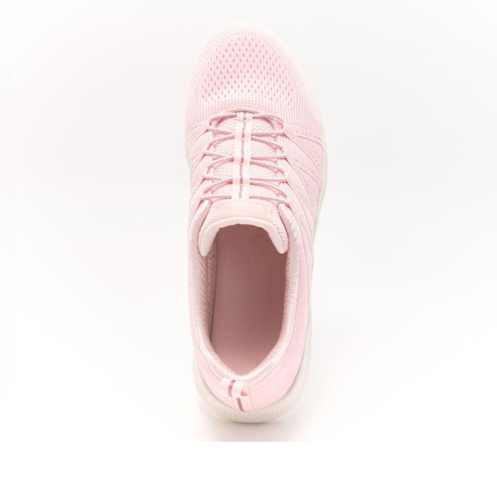 Sparkle Knit Sneakers, Slip On Bungee Lace Trainers