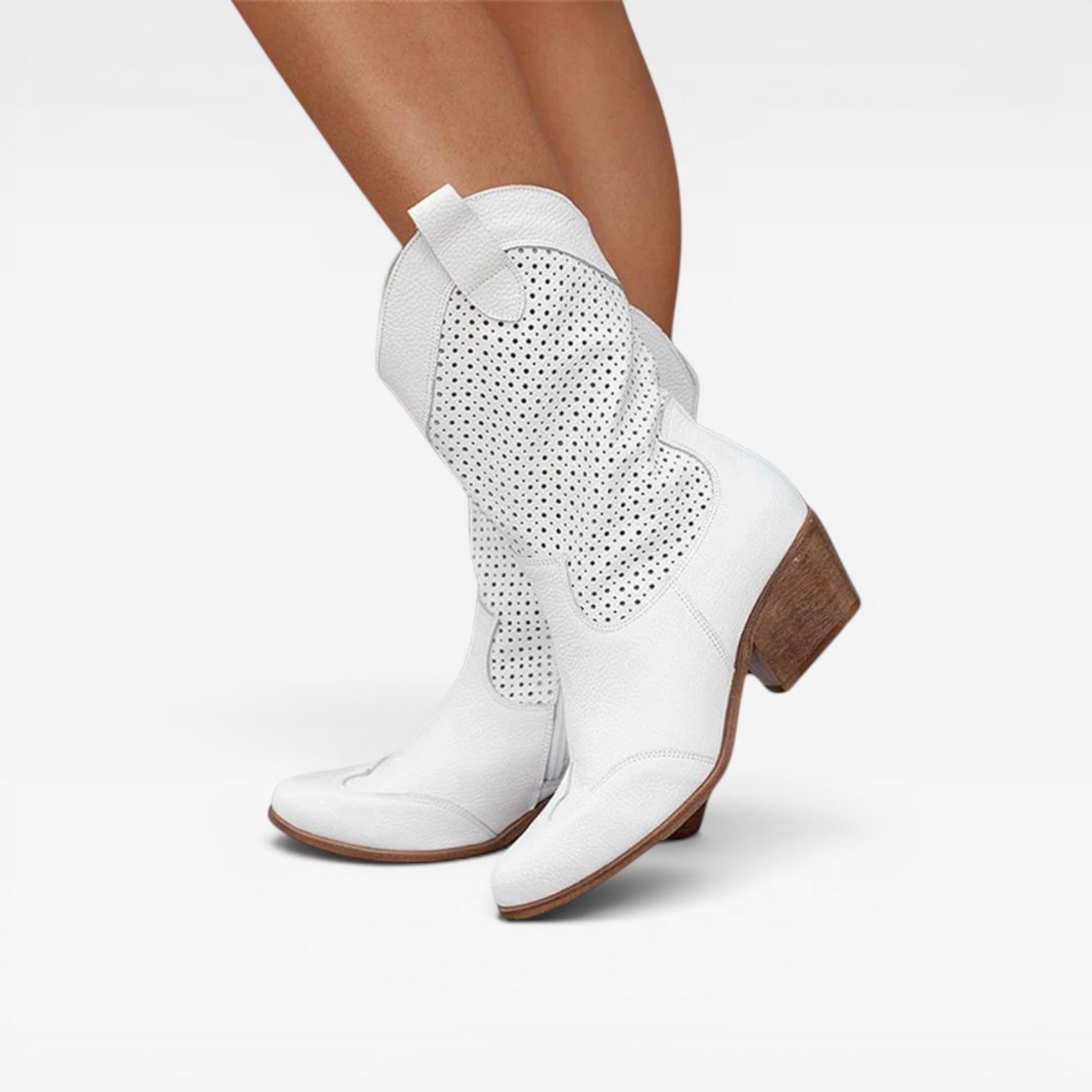 Perforated Western Boots, Breathable Summer Cowboy