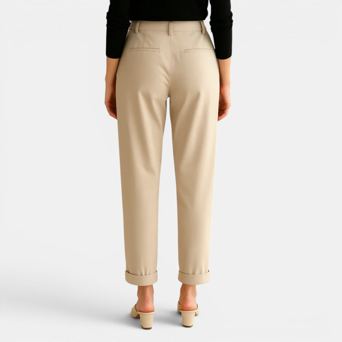 High Waist Linen Pants, Breathable Straight Leg Fit