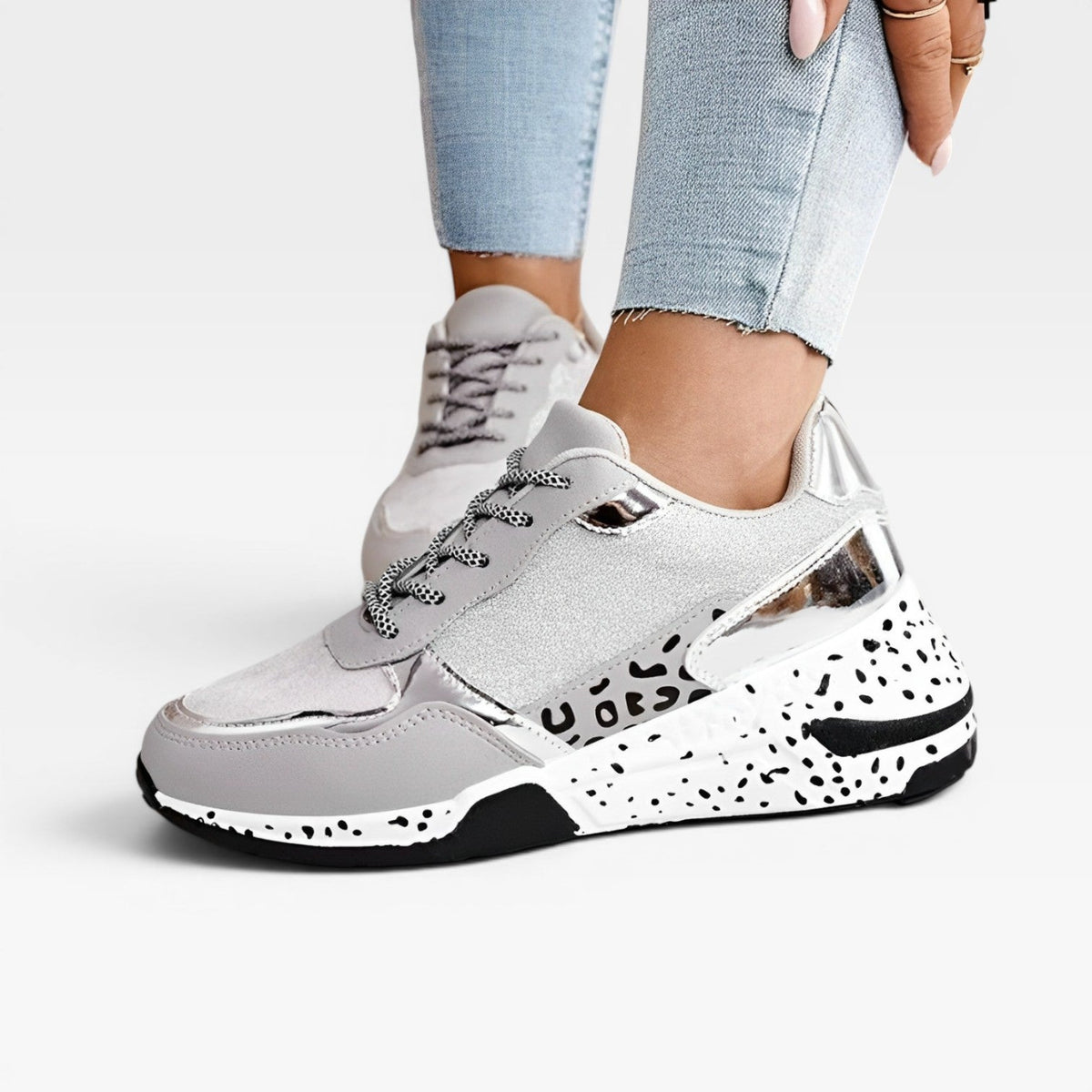 Chunky Platform Trainers, Cushioned Sneakers with Lift