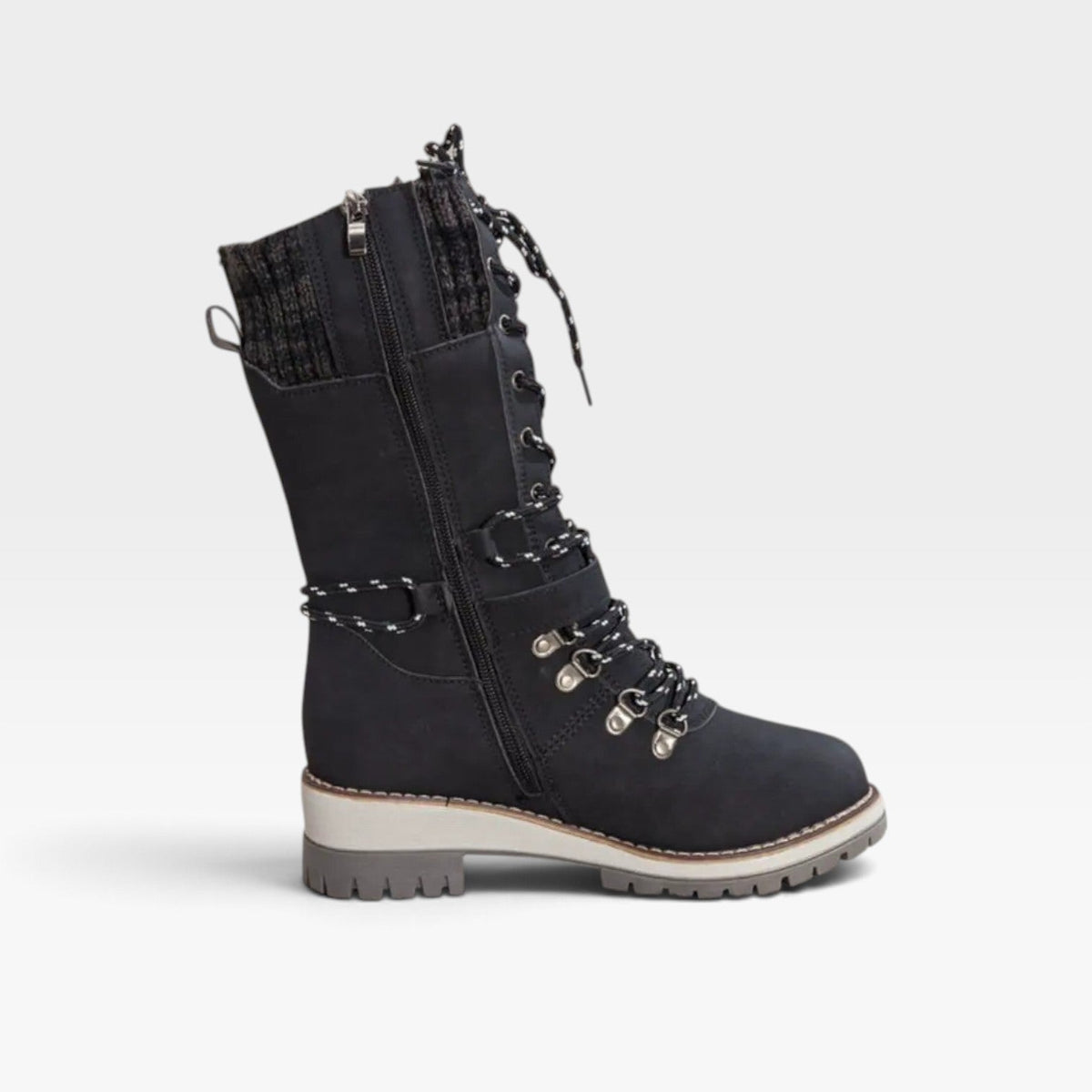 Snow Boots with Knit Cuff, Water Resistant Lugged Sole