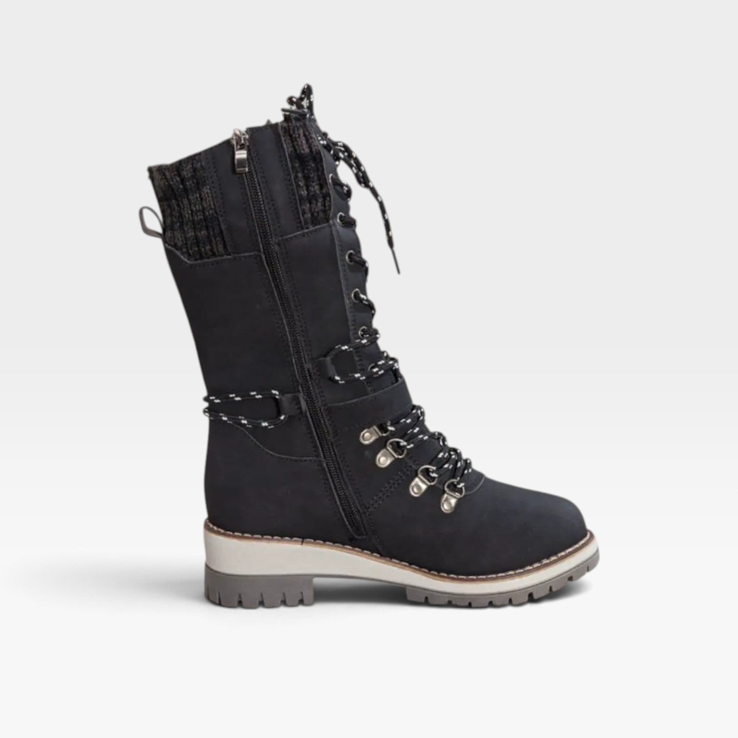Snow Boots with Knit Cuff, Water Resistant Lugged Sole