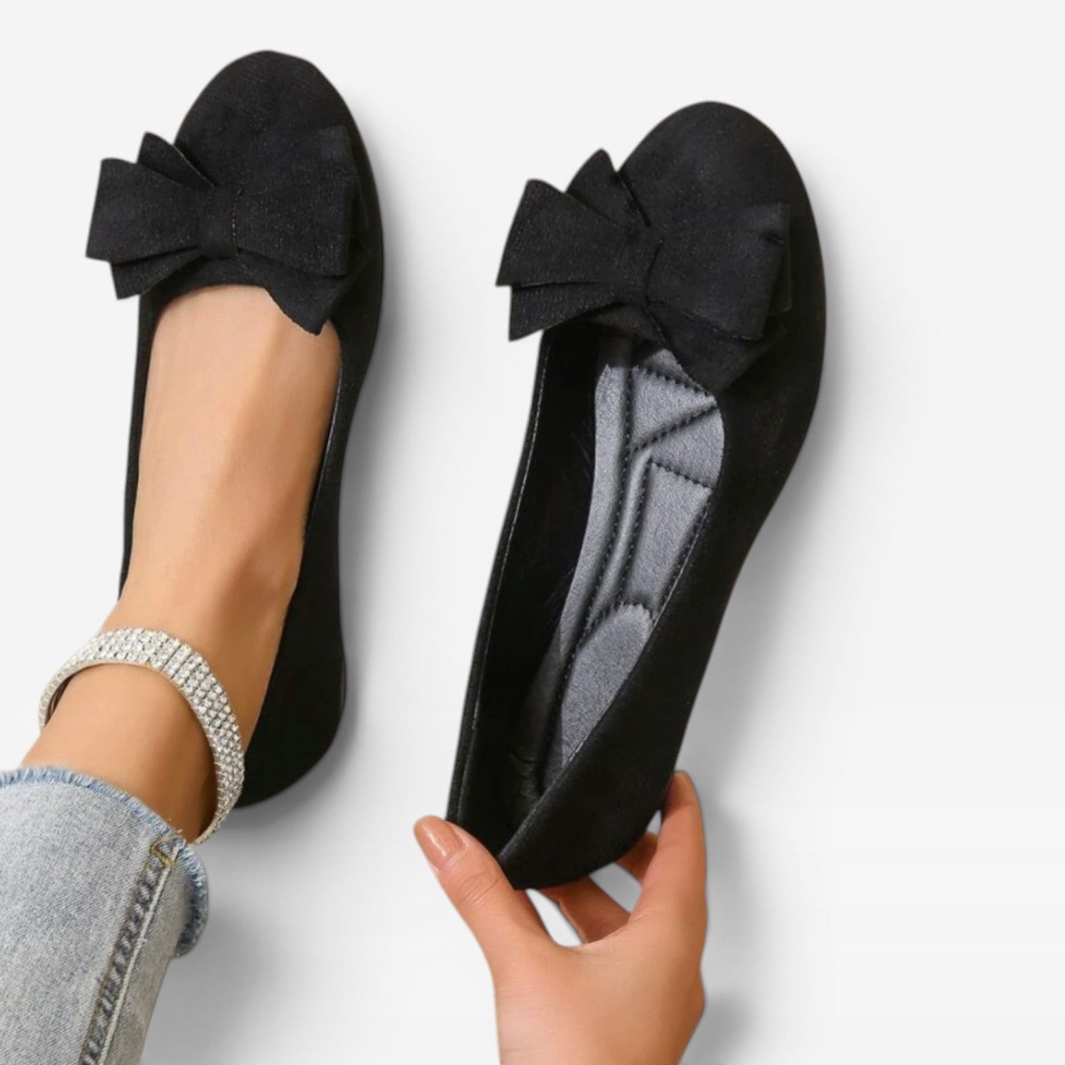 Bow Ballet Flats, Soft Slip On Shoes for Everyday Wear