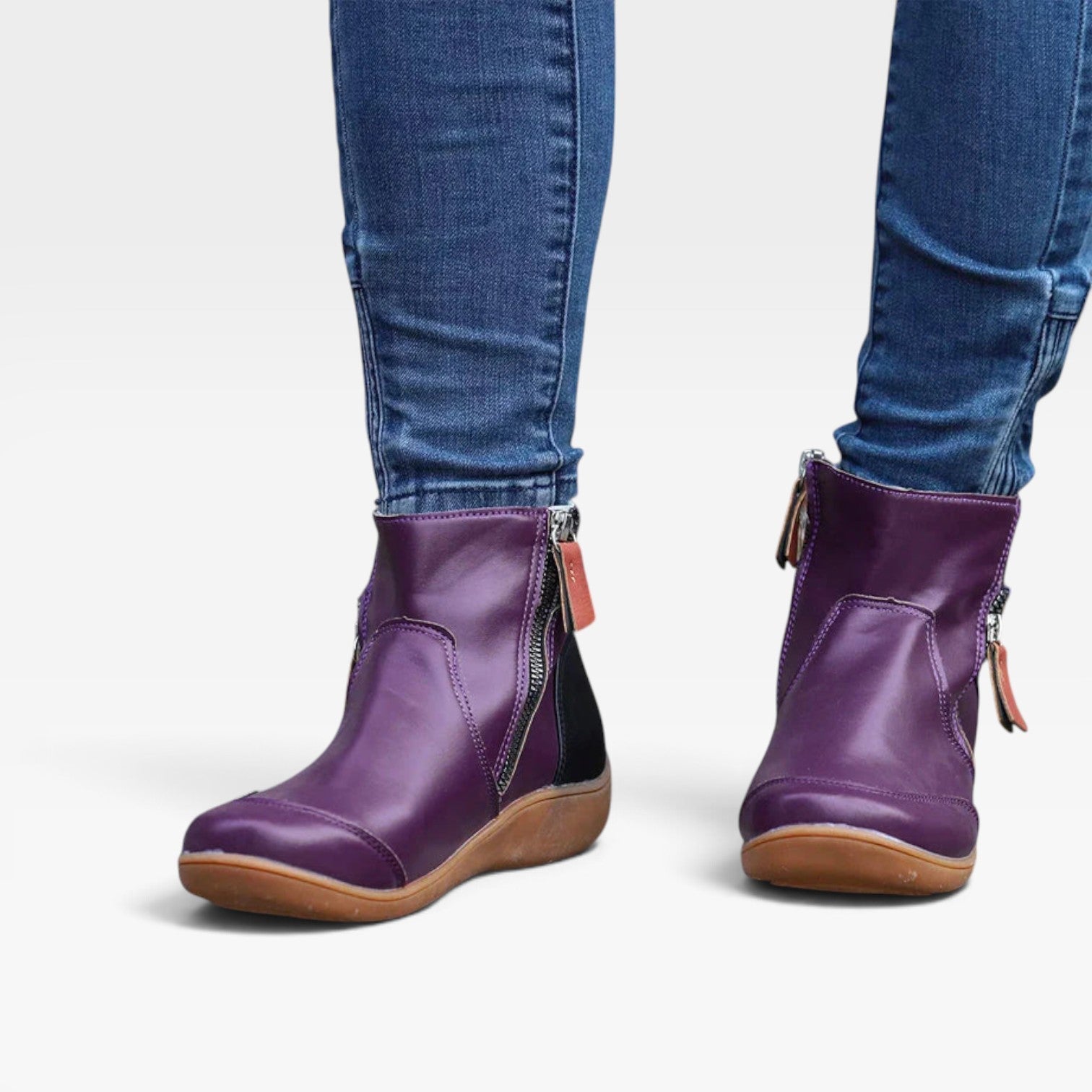 Waterproof Ankle Boots, Cushioned Insole Side Zip Comfort